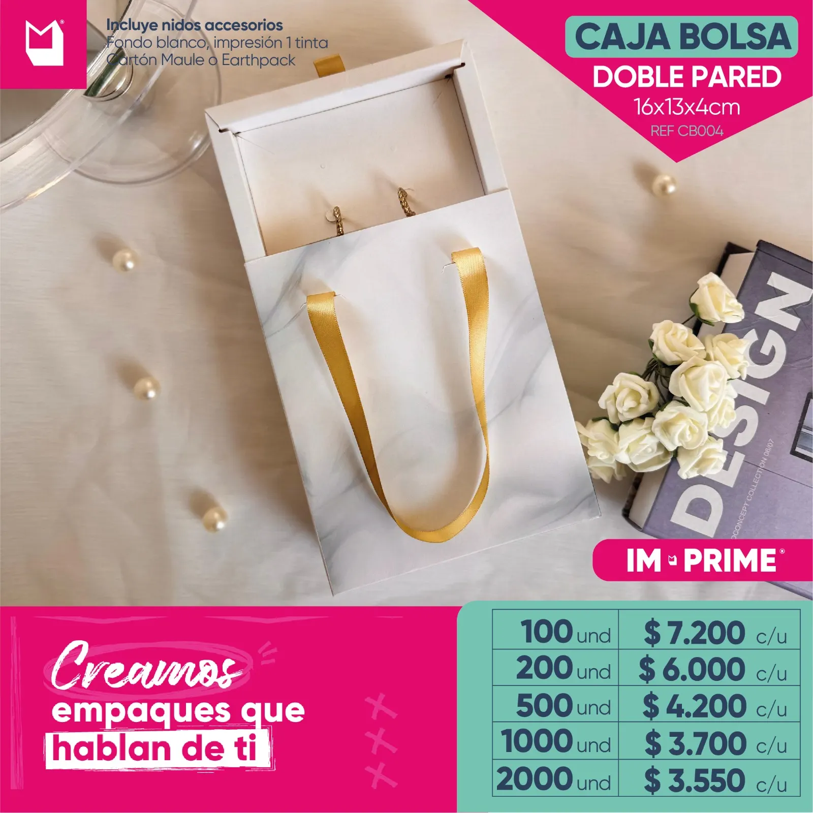Caja Bolsa Doble Pared 16x13x4