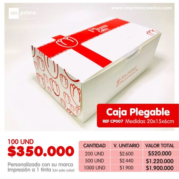 Caja Plegable 20x15x6 cm REF CP 007