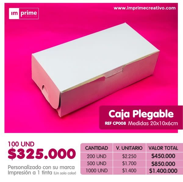 Caja Plegable 25x15x6,5. cm REF CP 006
