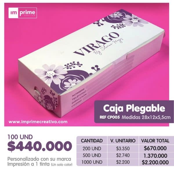 Caja Plegable 28x12x5.5 cm REF CP 005