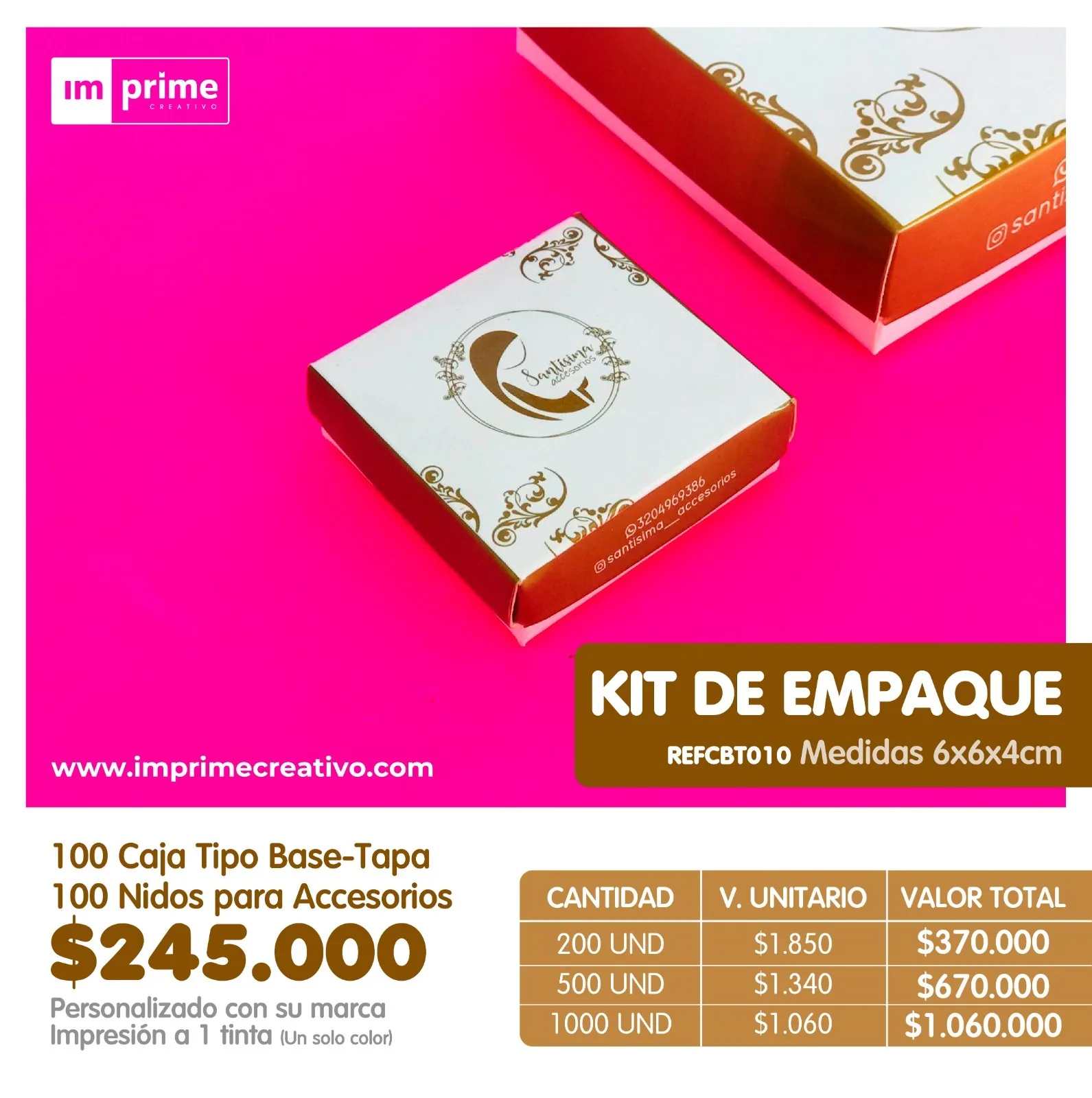 Caja Base Tapa 6x6x4cm + Nidos de accesorios