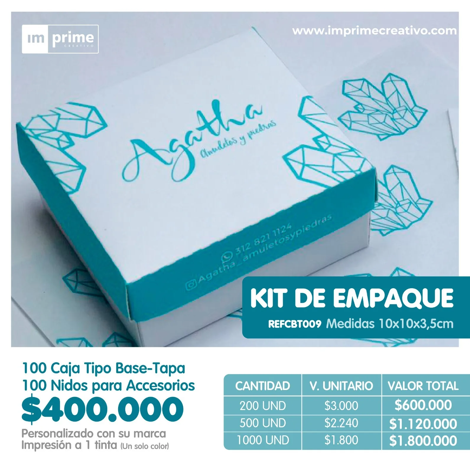 Caja Base Tapa 10x10x3,5cm  + Nidos de accesorios