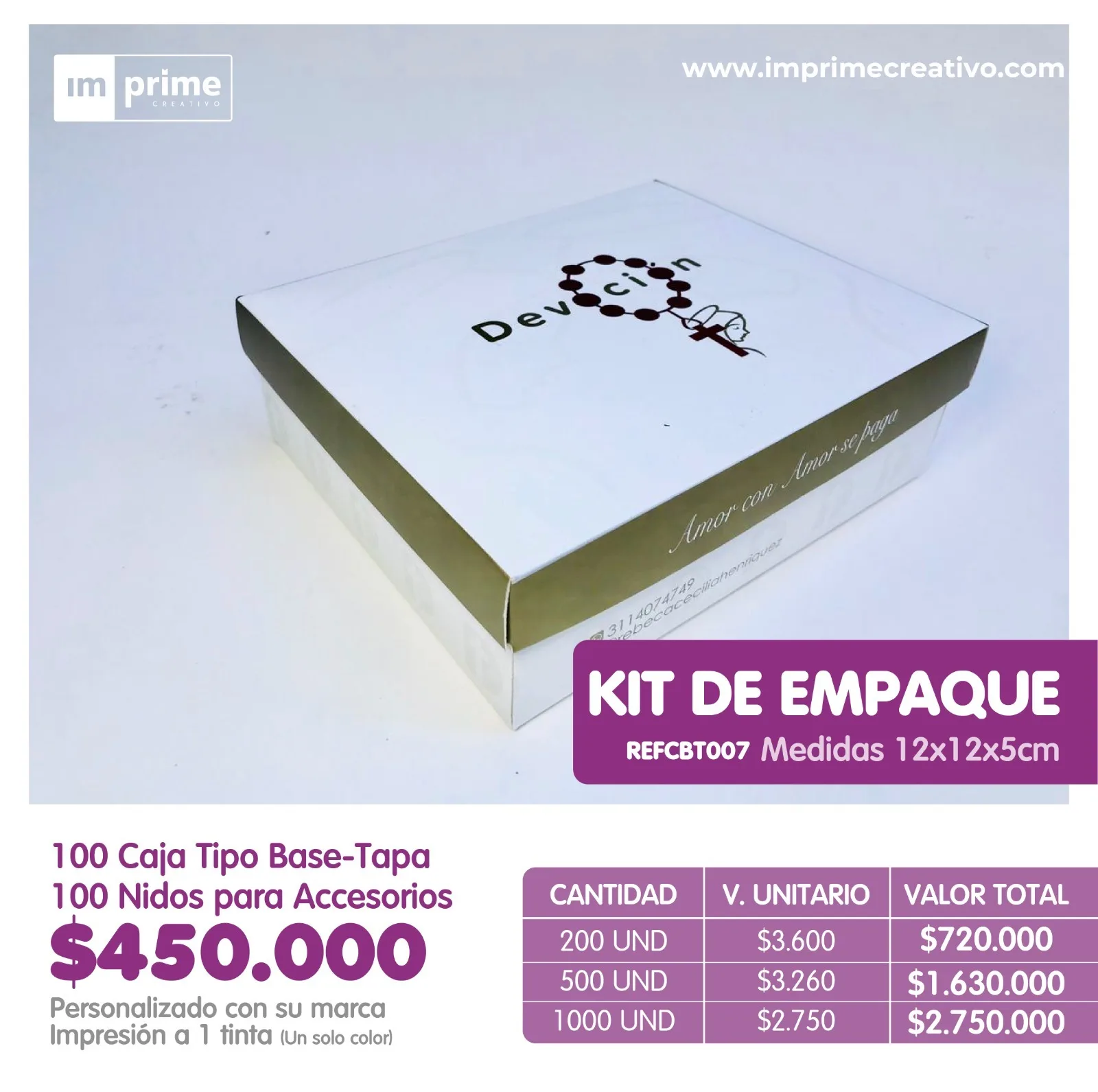Caja Base Tapa 12x12x5cm + Nidos de accesorios