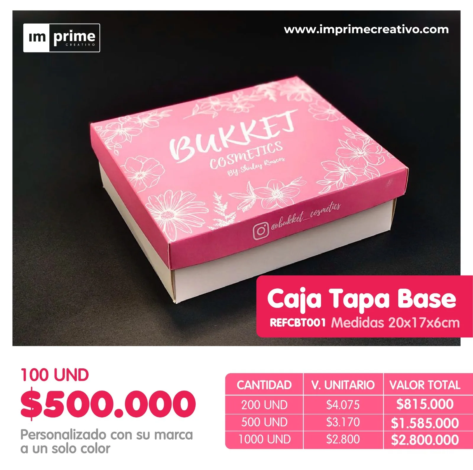 CAJA BASE TAPA 20X17X6CM