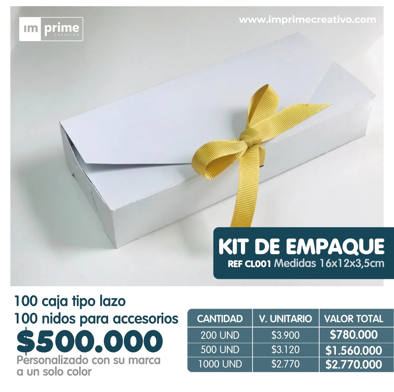 Caja  tipo  lazo  16x12x3,5cm + Nidos de accesorios
