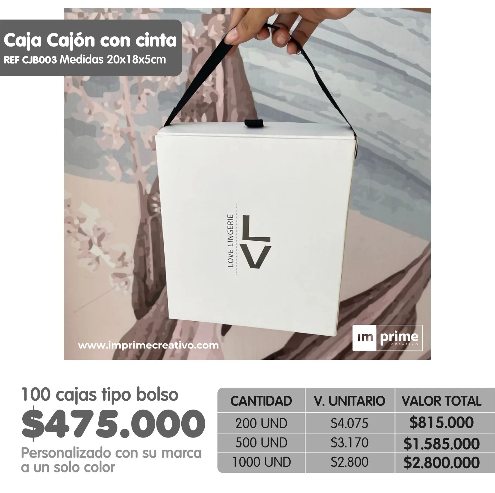 Cajas para accesorios tipo Cajón con cinta 20x18x5cm


