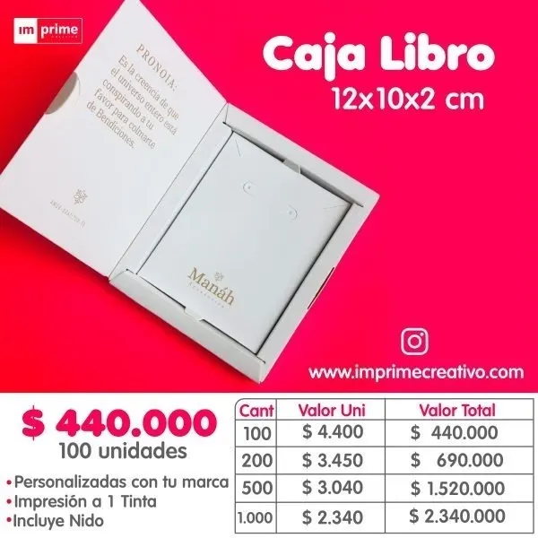 Caja  tipo  libro 12x10x2cm + Nidos de accesorios





