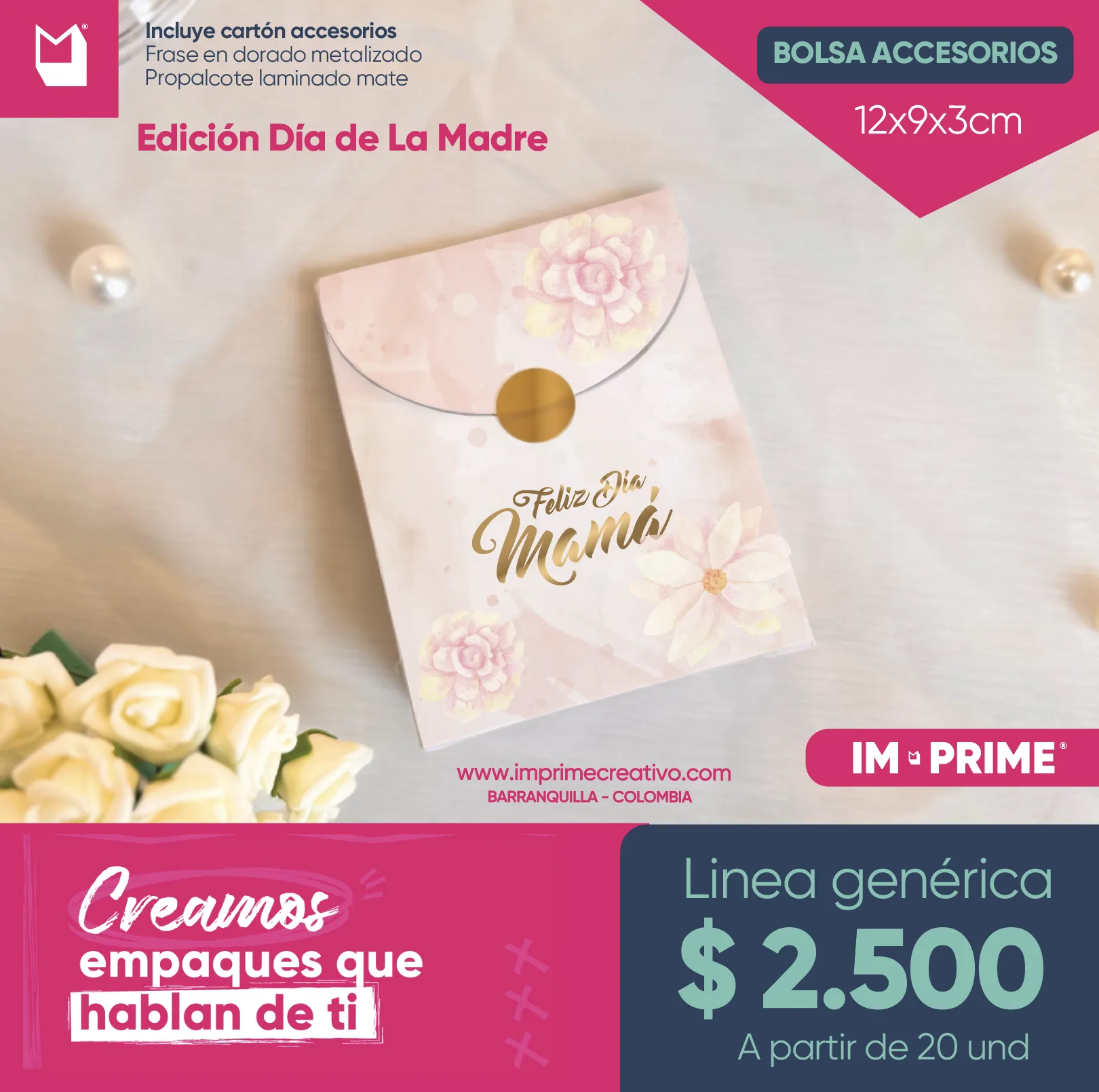 Bolsa Accesorios 12x9x3 cm Día de la Madre