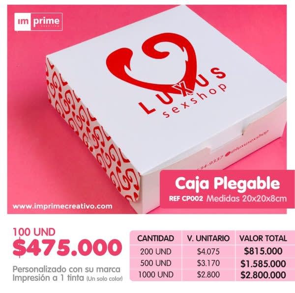 Caja Plegable 20x20x8 cm REF CP 002