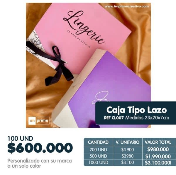 Caja tipo lazo 23x20x7