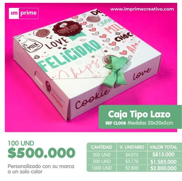 Caja tipo lazo 20x20x5cm